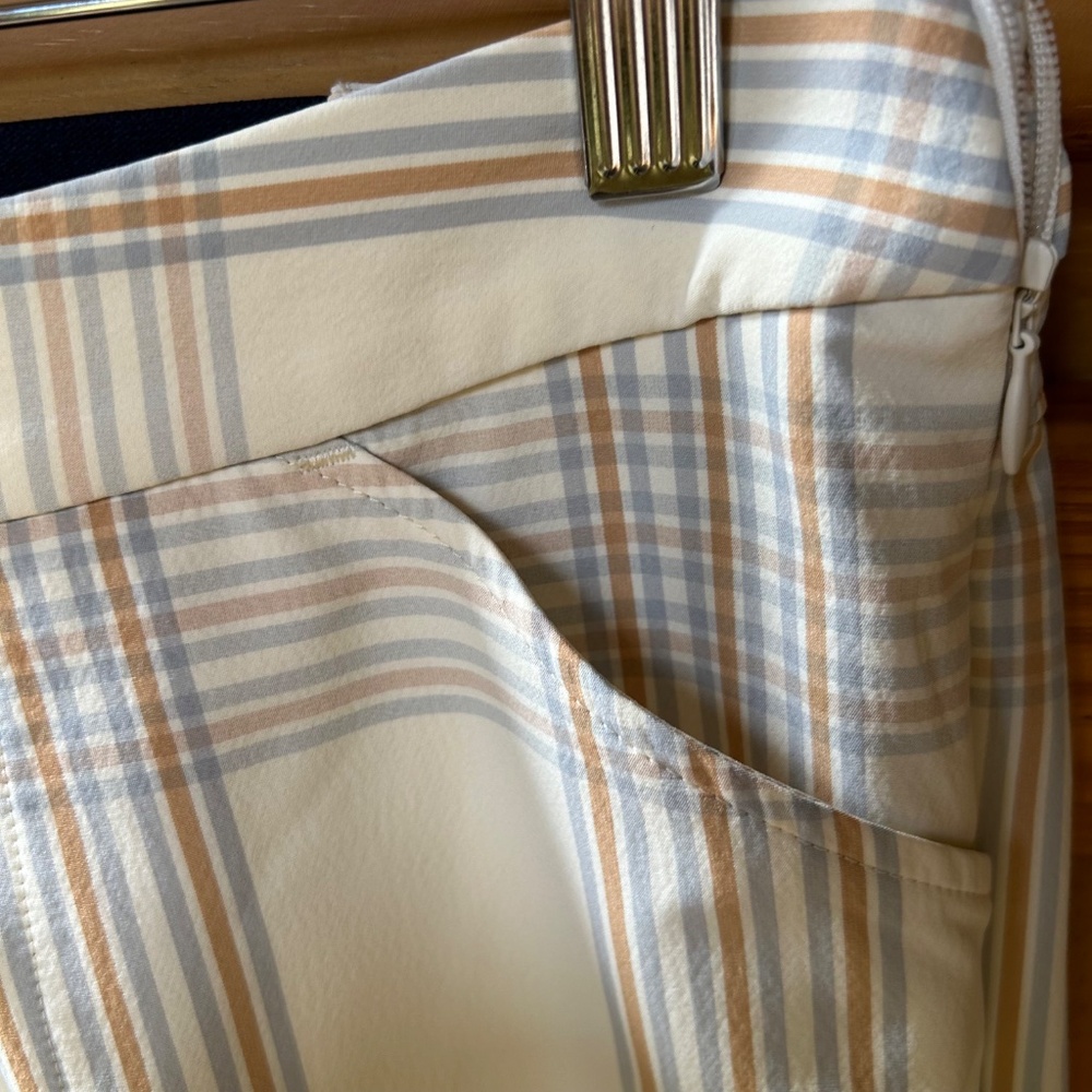 Peter Millar Womens Ivory Plaid Active Wear Pants Size 6 NWT - Picture 8 of 10